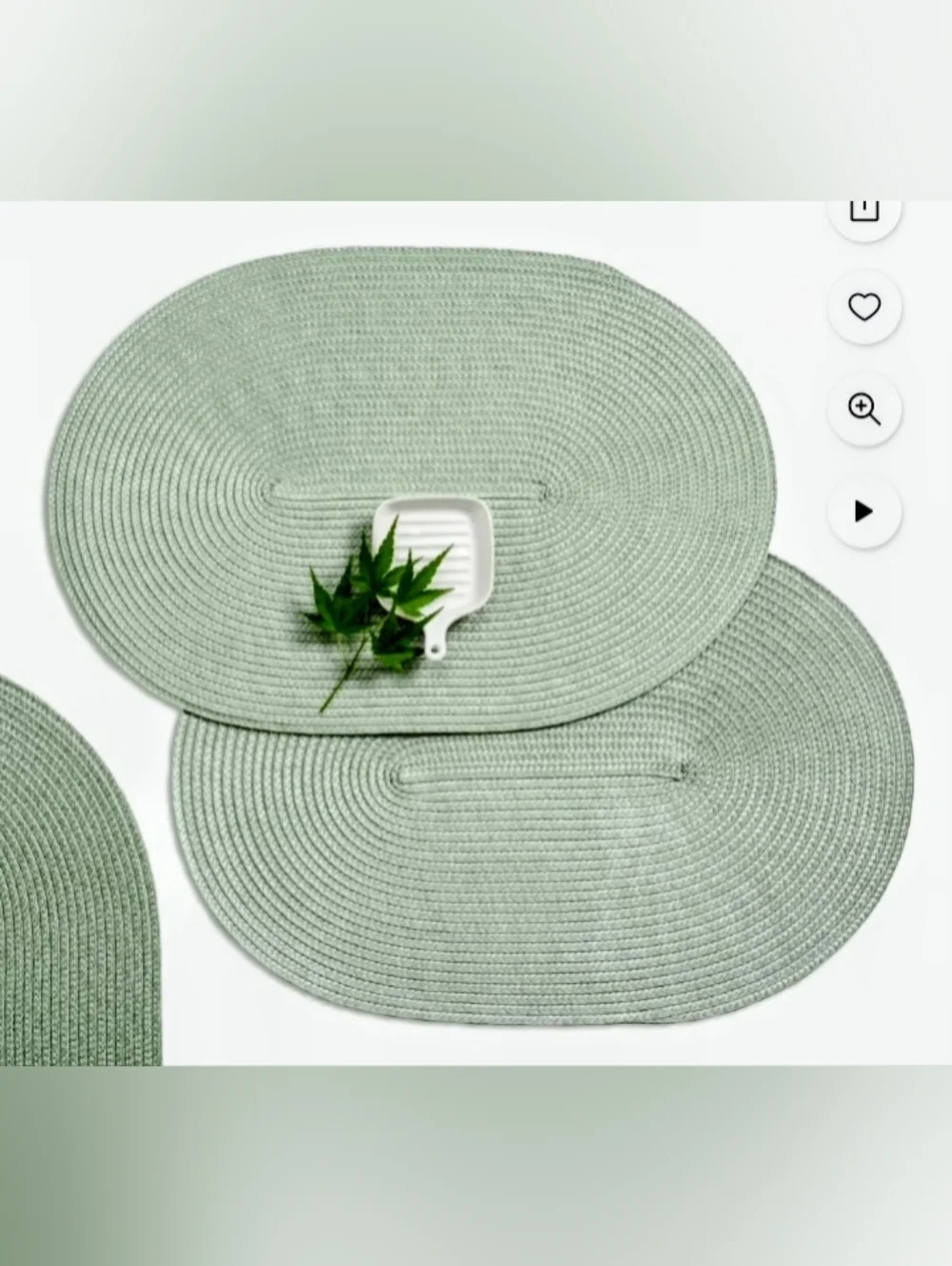 Woven Oval Placemat Set Of 6 in Sage Green - ⭐️NEW⭐️